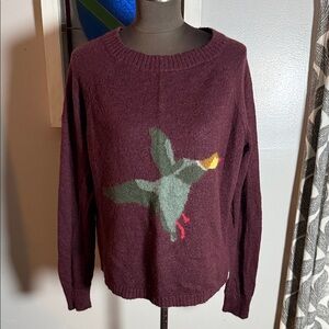 Woolrich Mohair Blend Flying Duck Sweater Burgundy SZ L